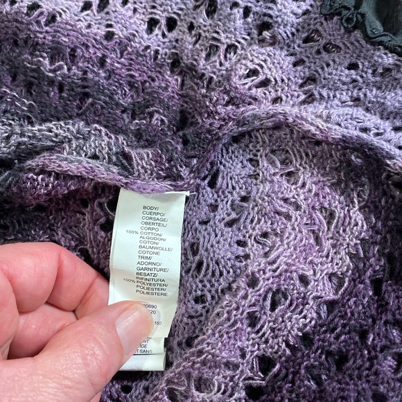 Boho KENSIE Cotton Crochet Fringed Pullover - Womens XL - Picture 8 of 9